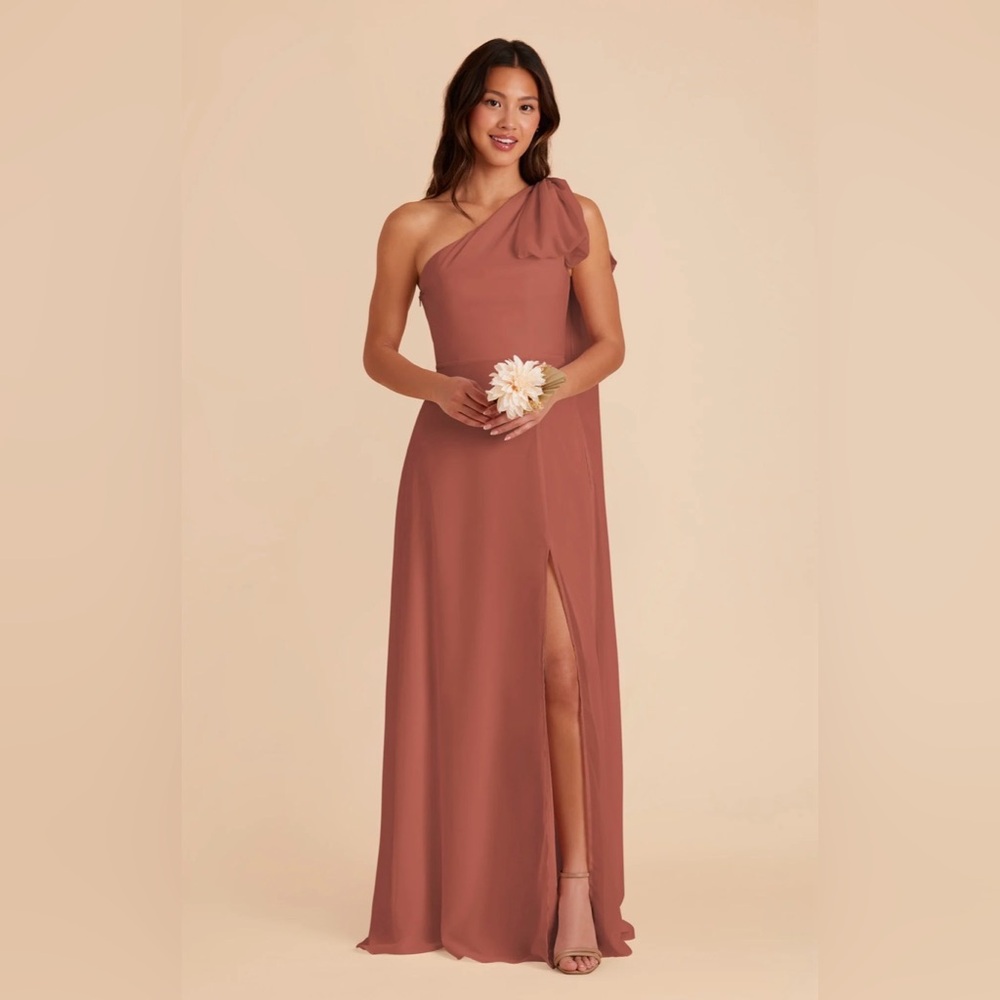 Birdy Grey One-Shoulder Maxi Dress in Terracotta